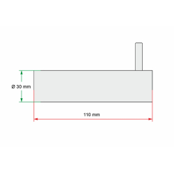 3007144LG Svornjak s podmazivanjem 30x110 mm za utovarne platforme Dautel